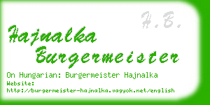 hajnalka burgermeister business card